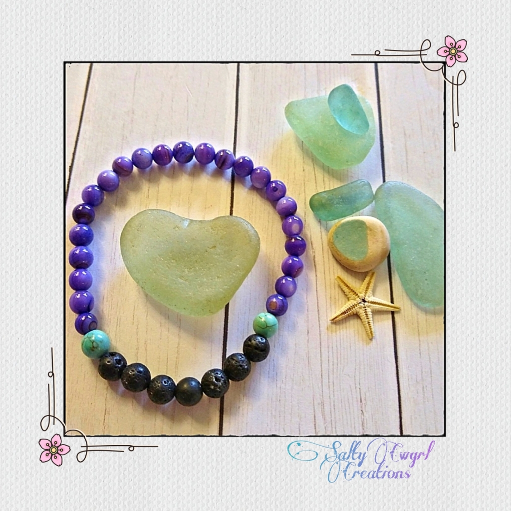 Boho Lava Stone Turquoise Aromatherapy Bracelet